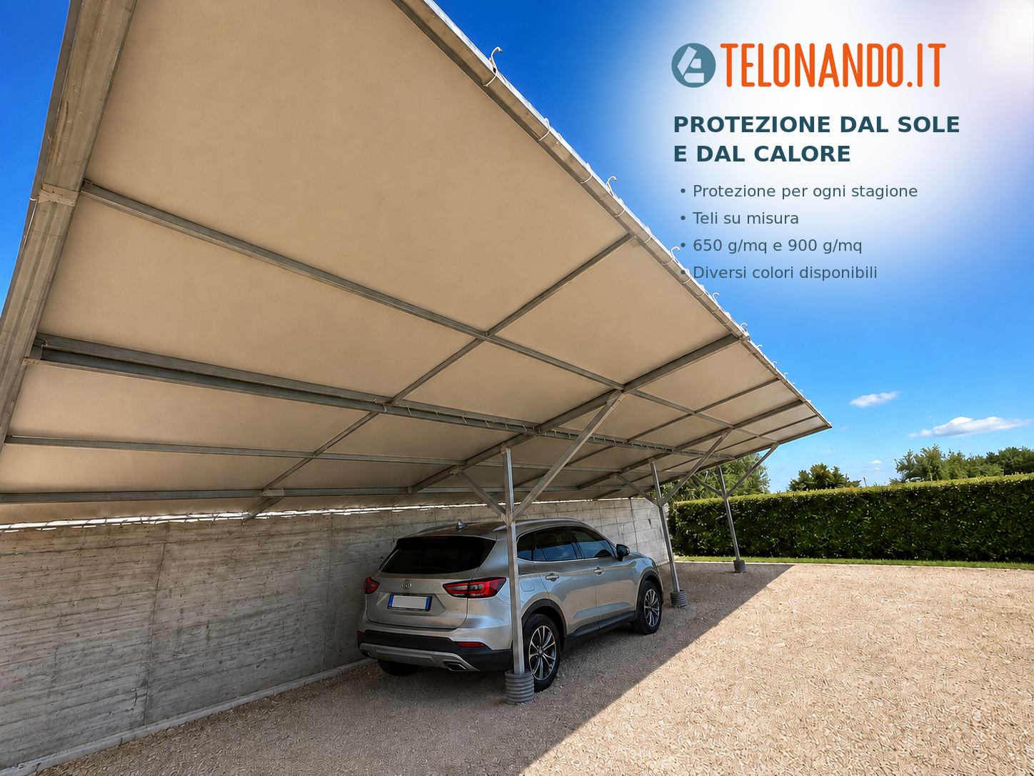 telo in pvc per la protezione dell'auto dal sole - telonando