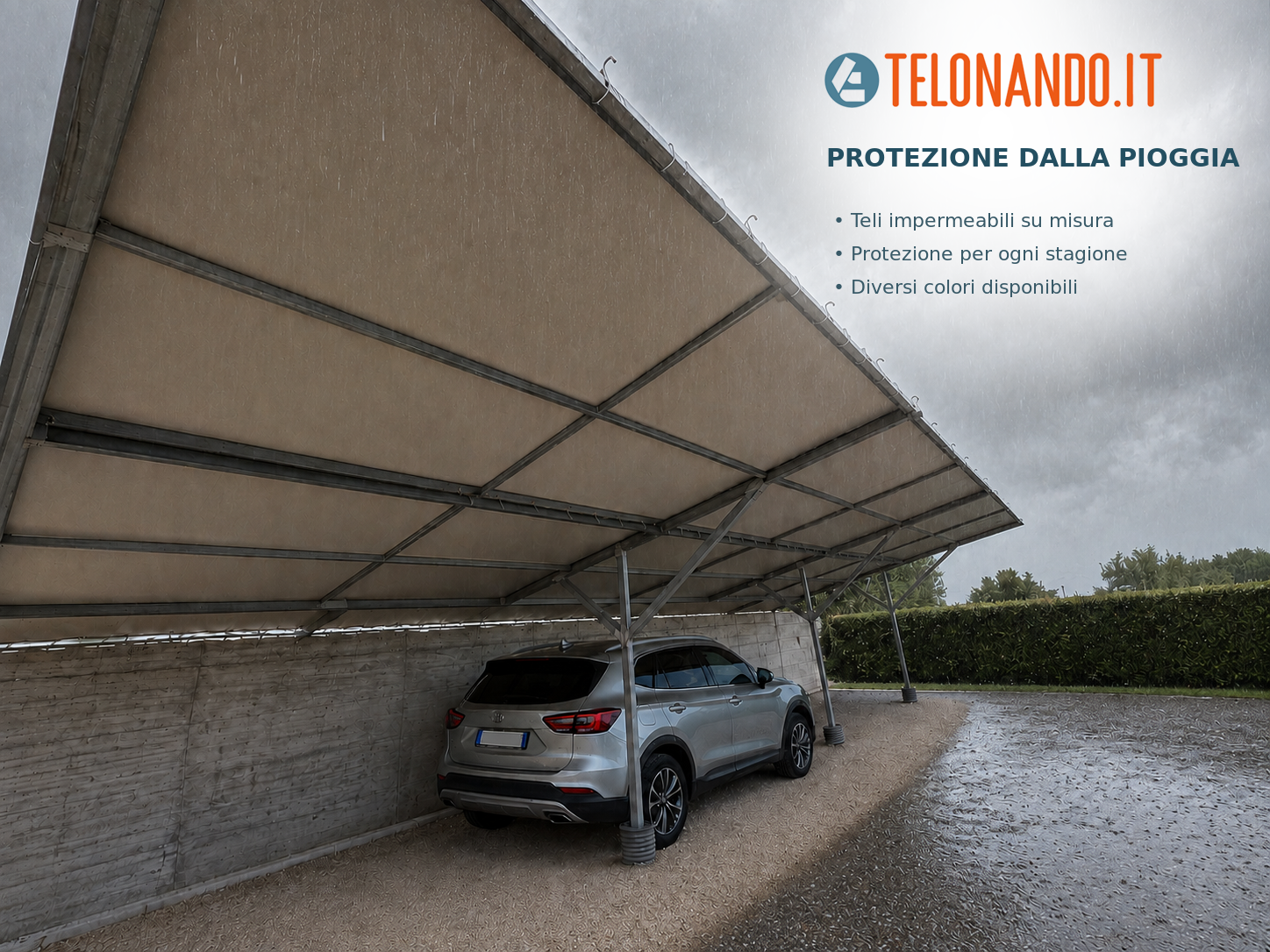 telo in pvc per la protezione dell'auto dalla pioggia - telonando